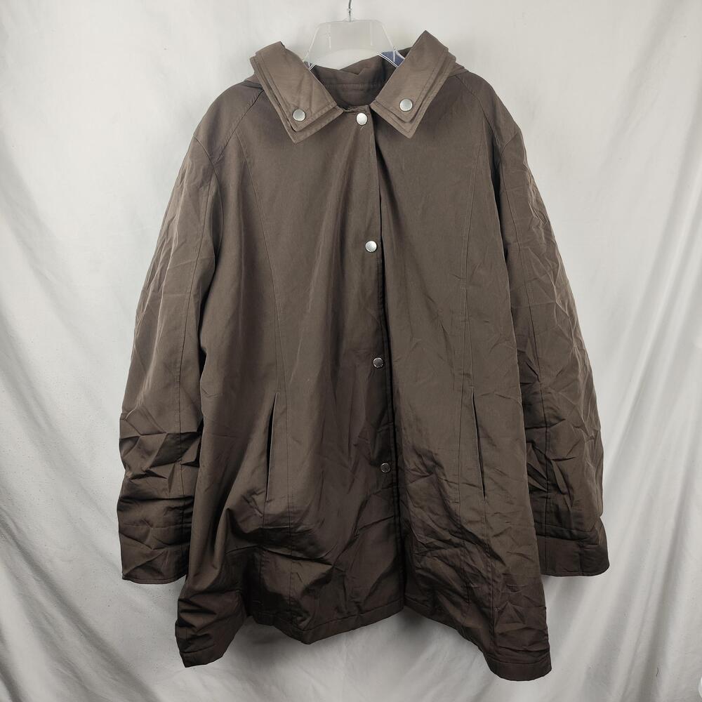 Nautica Coat Mens Big 3X Brown Microfiber Hooded Insulated Parka Lined Pockets